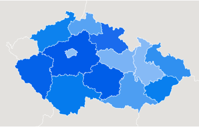 Mapa obľubenosti magnetického rybárčenia v Česku