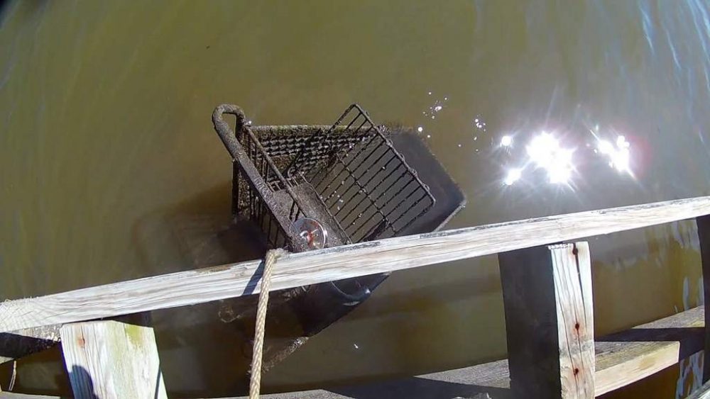 magnet fishing shopping cart